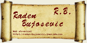 Raden Bujošević vizit kartica